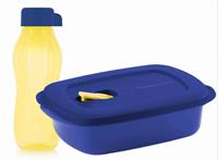 Crystalwave Gen II Rectangular 1L (Tokyo Blue) & Eco Bottle 1L