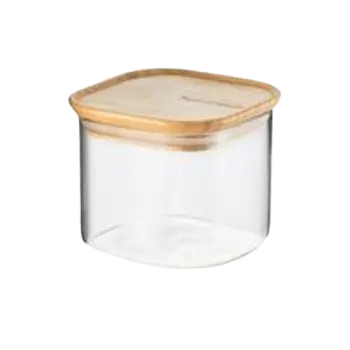 Bamboo Clear Storage Jar 550ml