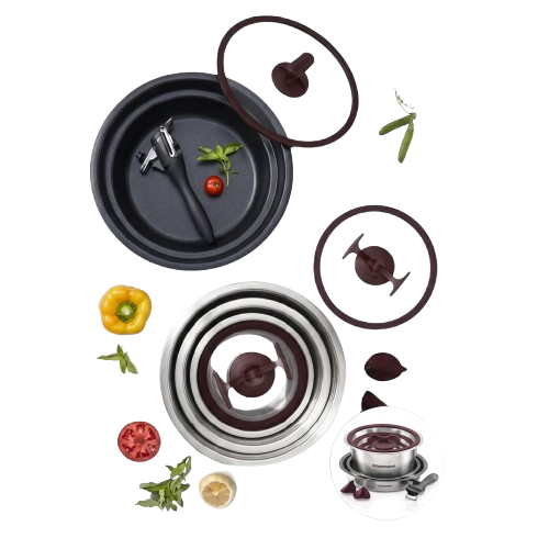 Compact Kitchenware 11 Pcs Set (1.3L, 2.8L, 5.1L, 24cm & 28cm)