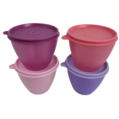 Refrigerator Bowls 380ml (4) (Soft Candy/Sorbet/Wild Mulberry/Pink Delight)