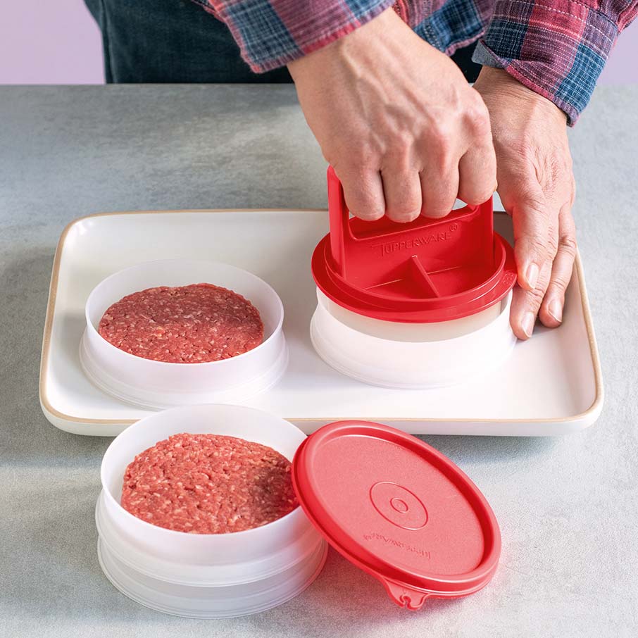 Tupperware® Hamburger Press & Keepers Set | Large Patty Mold & Storage – image 3