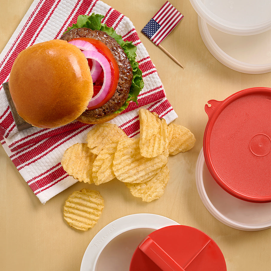 Tupperware® Hamburger Press & Keepers Set | Large Patty Mold & Storage – image 4