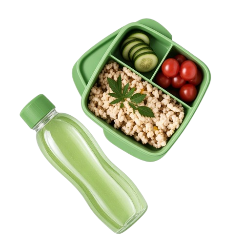 Divided Luncher & Eco Bottle (Green) – image 1
