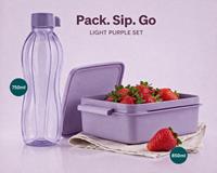 Eco Bottle 750ml (Sorbet) & Snack Box (Simply Lavender) Set